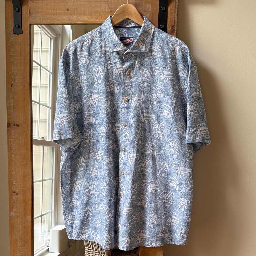 johnnie-O Linen Short Sleeve Shirt Size XL